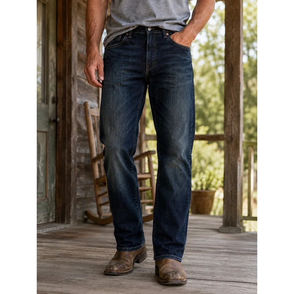 Levi's 511 Slim Fit Dark Wash Denim Jeans Mens 36x30 Blue